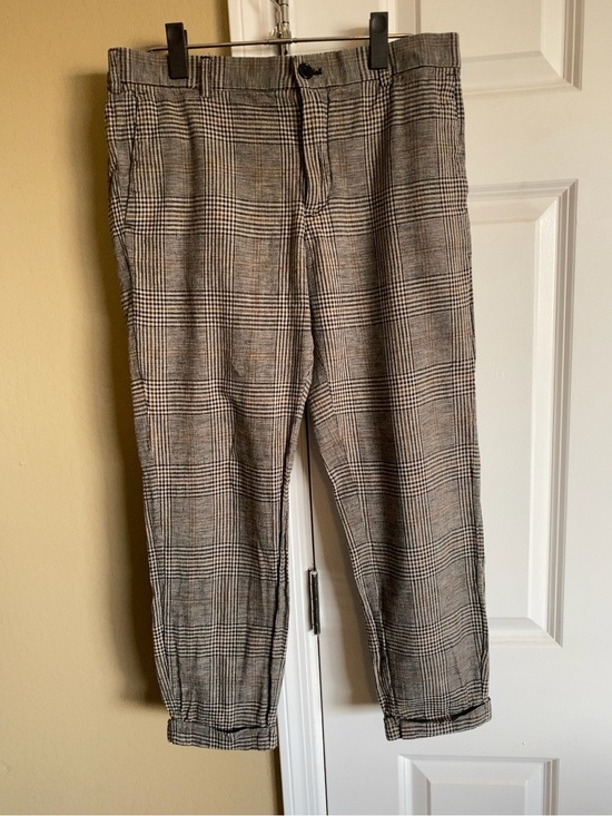 H&M Other - H&M Men’s Skinny Fit Plaid Trousers Size 30 Brown Black Check Pants